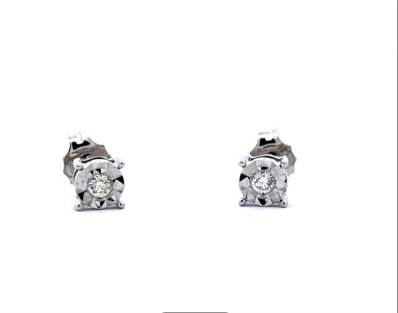 Orecchini Promesse Donna in Oro bianco Diamante 0.02 Ct ORDISCO1 - ORDISCO1